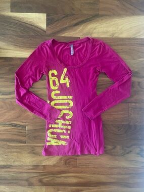 Y2K Joshua Perets Pink Graphic Long Sleeve